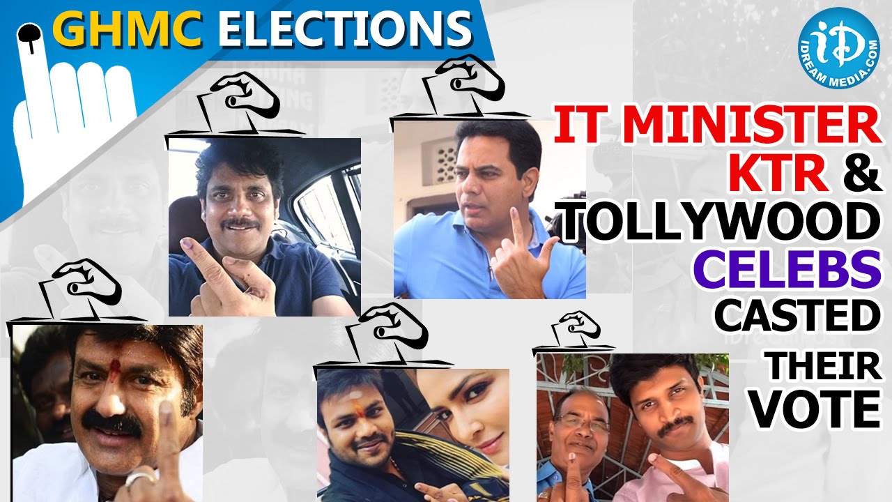 GHMC Elections - IT Minister KTR And Tollywood Celebs Cast Their Vote