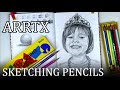 Trying out the ARRTX sketching pencils // Drawing a portrait in graphite