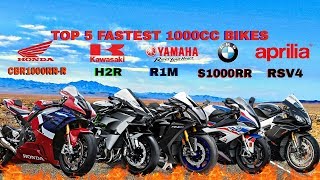 Top 5 Fastest 1000cc Motorcycles 2021 : Honda CBR1000RR-R vs R1M vs S1000RR vs  RSv4 1100 vs H2R