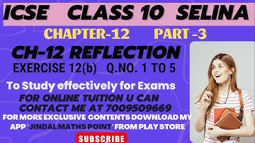 Reflection in Maths: ICSE Class 10 (Selina) | Chapter 12 | Ex-12(B) Q. 1-5