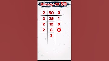 Binary of 50 / Decimal to binary conversion / 50 ki binary  #publicmaths  #shorts #decimaltobinary