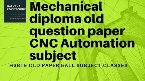 Mechanical Diploma HSBTE CNC & Automation old question paper-1 #shorts