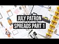 Plan With Me | July Patron Spreads Pt 1 | Amy & Sydney | Classic & Big Happy Planner | Travel Spread