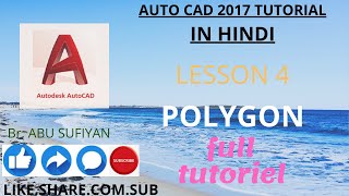 AutoCAD 2017 Tutorial for Beginners using POLYGON command in autocad
