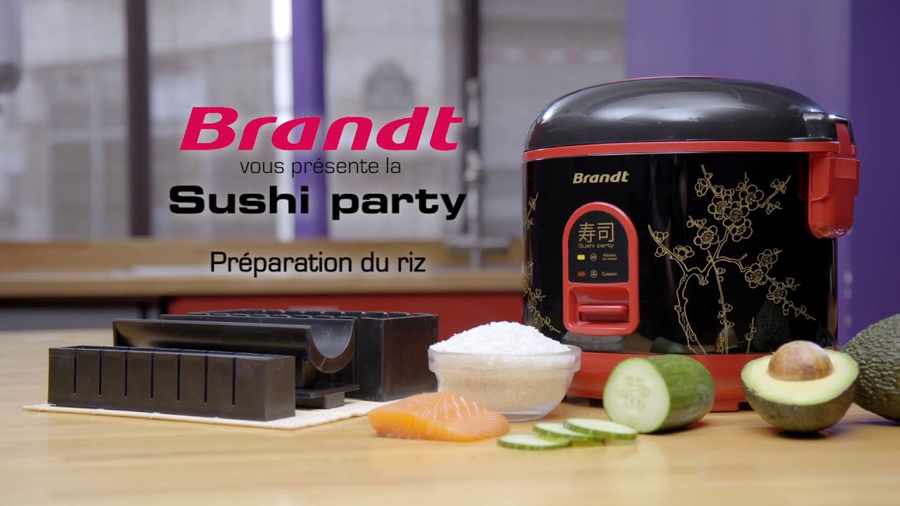 Cuiseur à riz Brandt Sushi Party 500 W Noir et Rouge - Achat