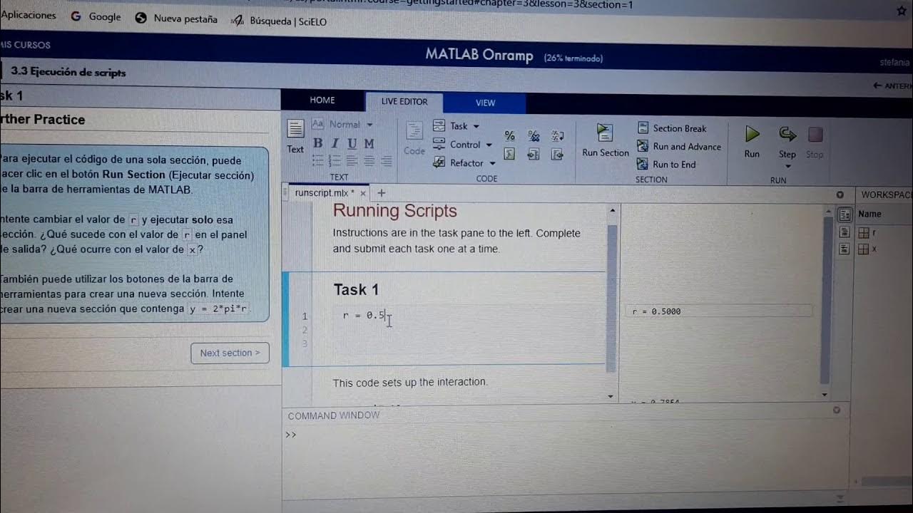 explicación de como utilizar MATLAB onramp en la 3 actividad YouTube