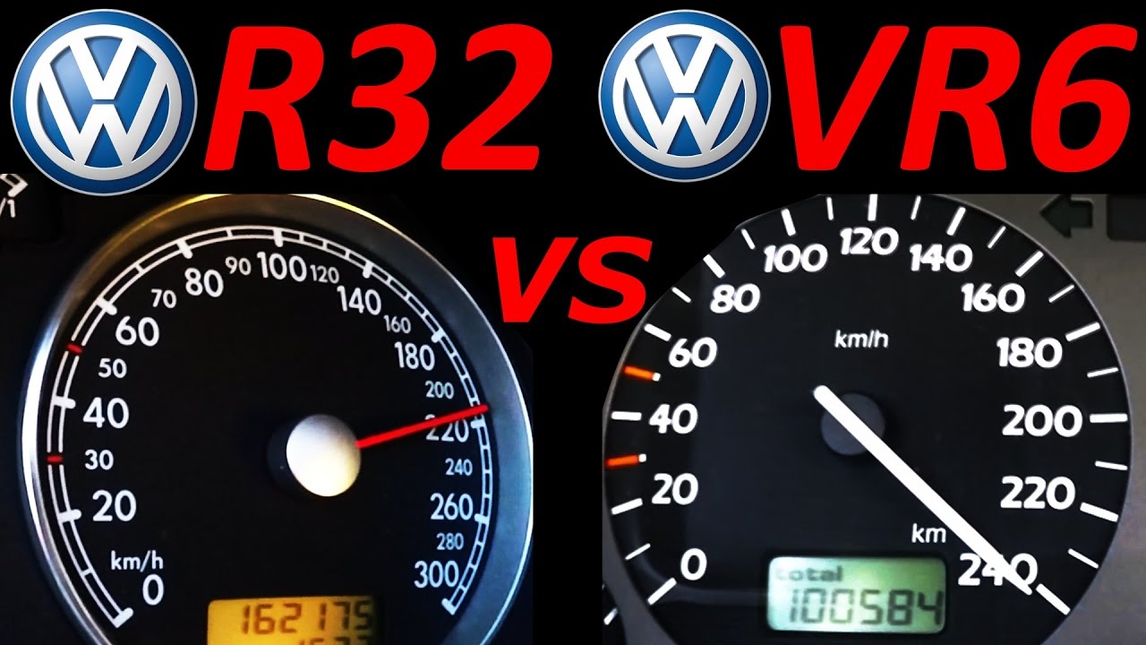 VW Golf 3 VR6 vs VW Golf 4 R32   0 200 Kmh Acceleration Autobahn compare