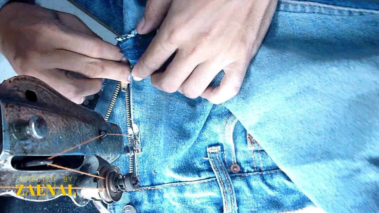 cara memasang resleting celana jeans YouTube