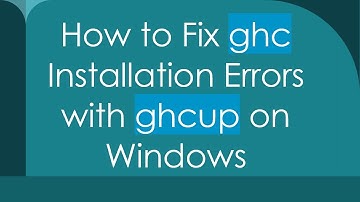 How to Fix ghc Installation Errors with ghcup on Windows