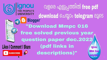 Mmpc 016  Dec 2022 free solved previous year question paper pdf links in description