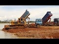 Amazing Power Machine and Technology | Land Filling Equipment | Best Bulldozer  Dump Truck Working