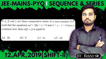 If three distinct numbers a,b,c are in G.P. and the equations ax² + 2bx + c = 0 an || Let