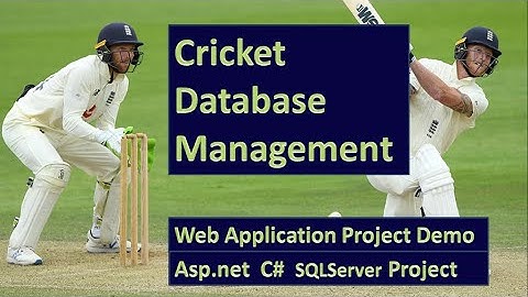 Cricket Database Management ASP.net C# Online Project | Player Match Game | Startup Idea | asp143