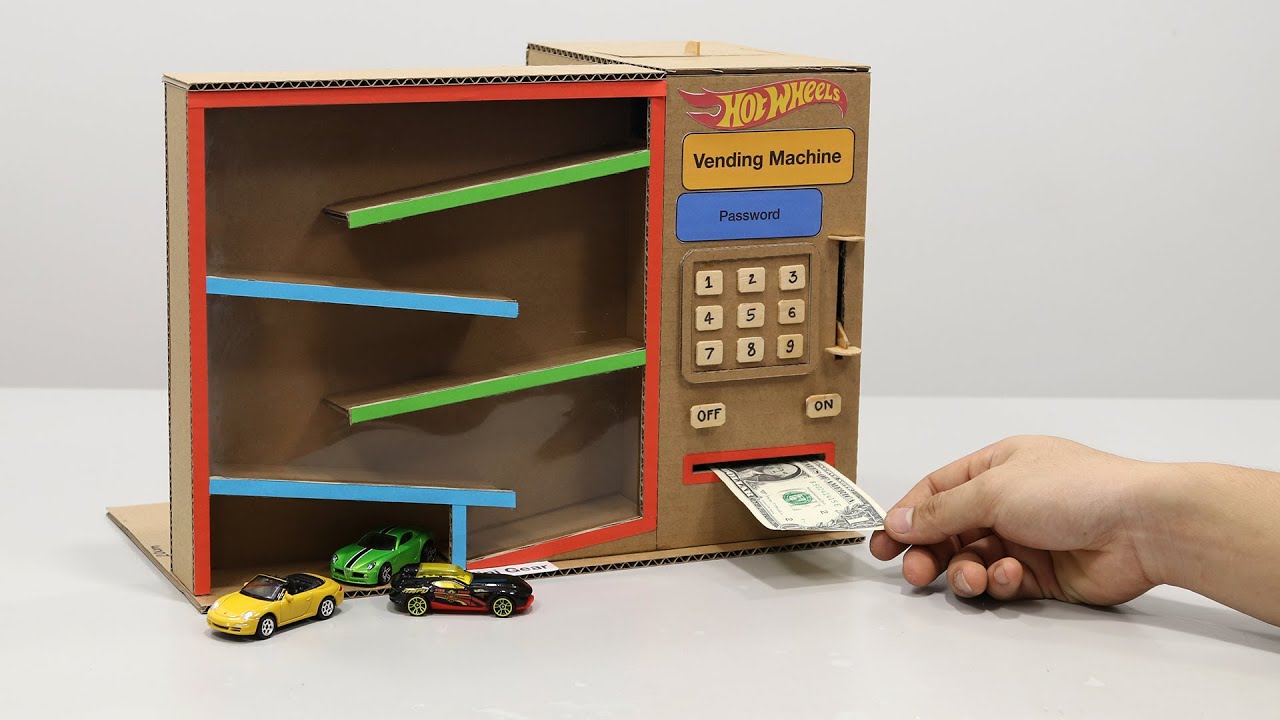 Hot Wheels Vending Machine DIY from Cardboard YouTube