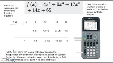 Synthetic Division with Complex Numbers Tutorial