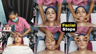 Facial Steps | Facial at parlour | Facial steps Tutorial | Proper hand movements Techniques..