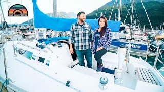 Young Couples Full Time Sailboat Tiny House  Living Working & Traveling On A Budget