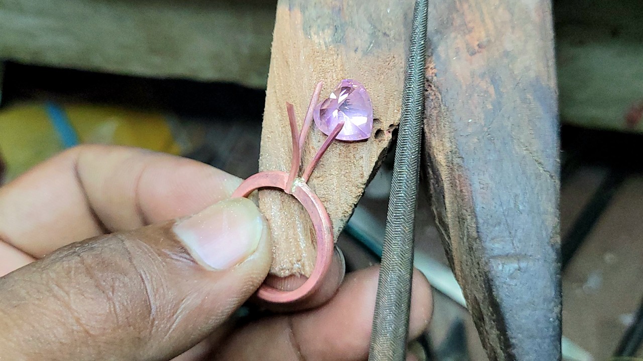 Love ️ diamond ring making ! How to make a diamond ring - YouTube