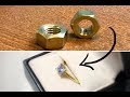 Turning a brass hex nut into an gorgeous Zirconia ring