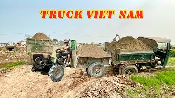 Công nông giá rẻ chở cát cực khoẻ | máy xúc múc cát | ô tô tải chở cát | #Excavator loading truck