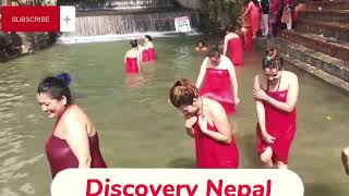 Ganga Bath Ganga Snan Ganga Mey Snan Open Bathing Holy Bathing In Nepal River