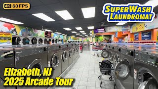SuperWash Laundromat arcade tour (Elizabeth NJ), new April 2025 full 4K walkthrough