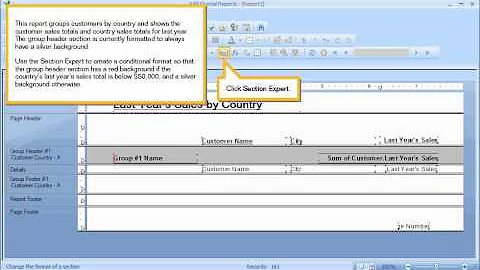 Conditionally format a report section: Crystal Reports 2011