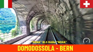 Cab Ride Domodossola  Brig  Bern (ItalySwitzerland) train driver's view in 4K