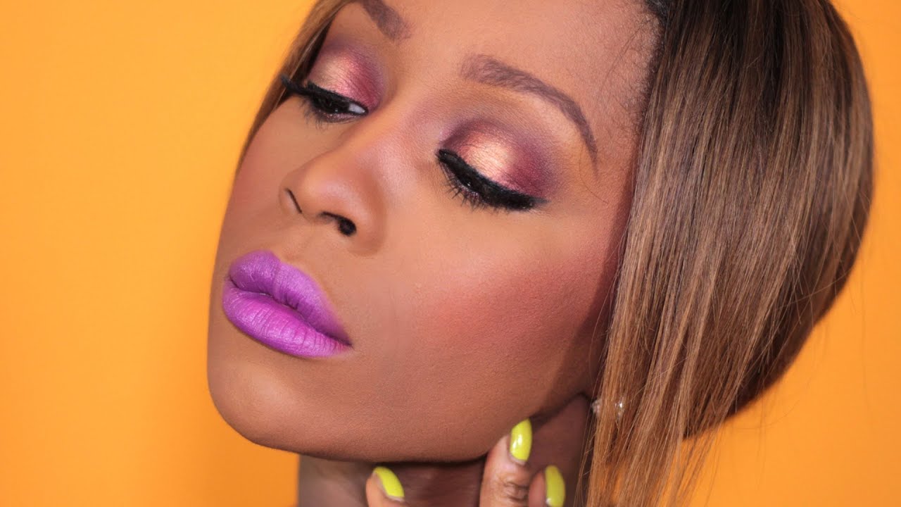 Rusty Smokey Eye + Heroine Lipstick on Dark Skin | 