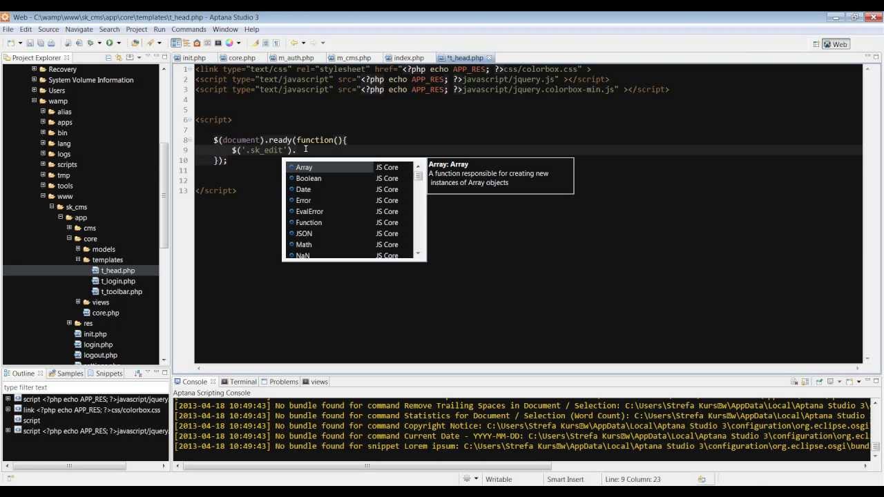 Kurs PHP - tworzenie CMS: Style obszaru edycji - YouTube