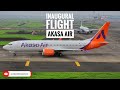 Akasa air inaugural flight bomamd in 4k taxiing and takeoff from csmia mumbai ourfirstakasa