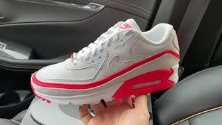 air max 90 undefeated white solar red