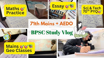 A Day In My Life | BPSC Aspirant | BPSC 71st MAINS + AEDO Study Vlog | AEDO Journey #aedo #bpscmains