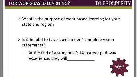 On the Ground Work Based Learning Implementation for College and Career Pathways and, Pathways to Pr
