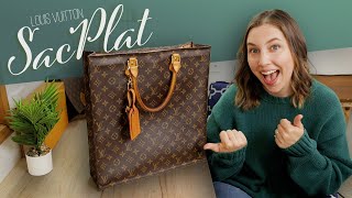 Louis Vuitton Sac Plat review and what's in my bag #whatsinmybag  #lvbagreview #AbbyMbags