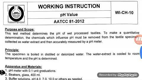 PH TextileTesting. AATCC 81:2012
