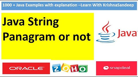 Java Program to check given String is Panagram or not?