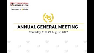 International Breweries Plc - Annual General Meeting, 2022
