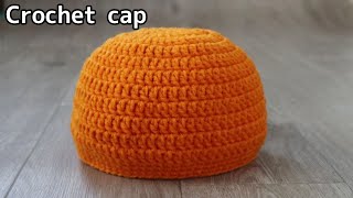 かぎ針編み【簡単シンプルニット帽】Crochet cap 太さを変えればベビー～レディースサイズに！