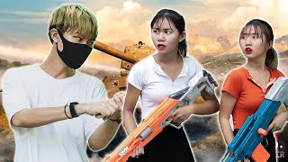 Xgirl Nerf Studio:Two Police Warriors SEAL X Girl Nerf Guns Special Mission Fight Alibaba Criminals