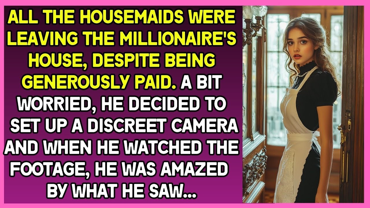 All the housemaids ran away from the millionaire's house  In desperation, he set up a hidden cam
