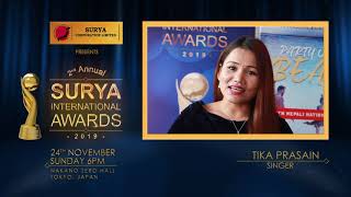 SURYA INTERNATIONAL AWARDS 2019, 2ND TIME IN TOKYO - PROMOTION VIDEO OF TIKA PRASAI