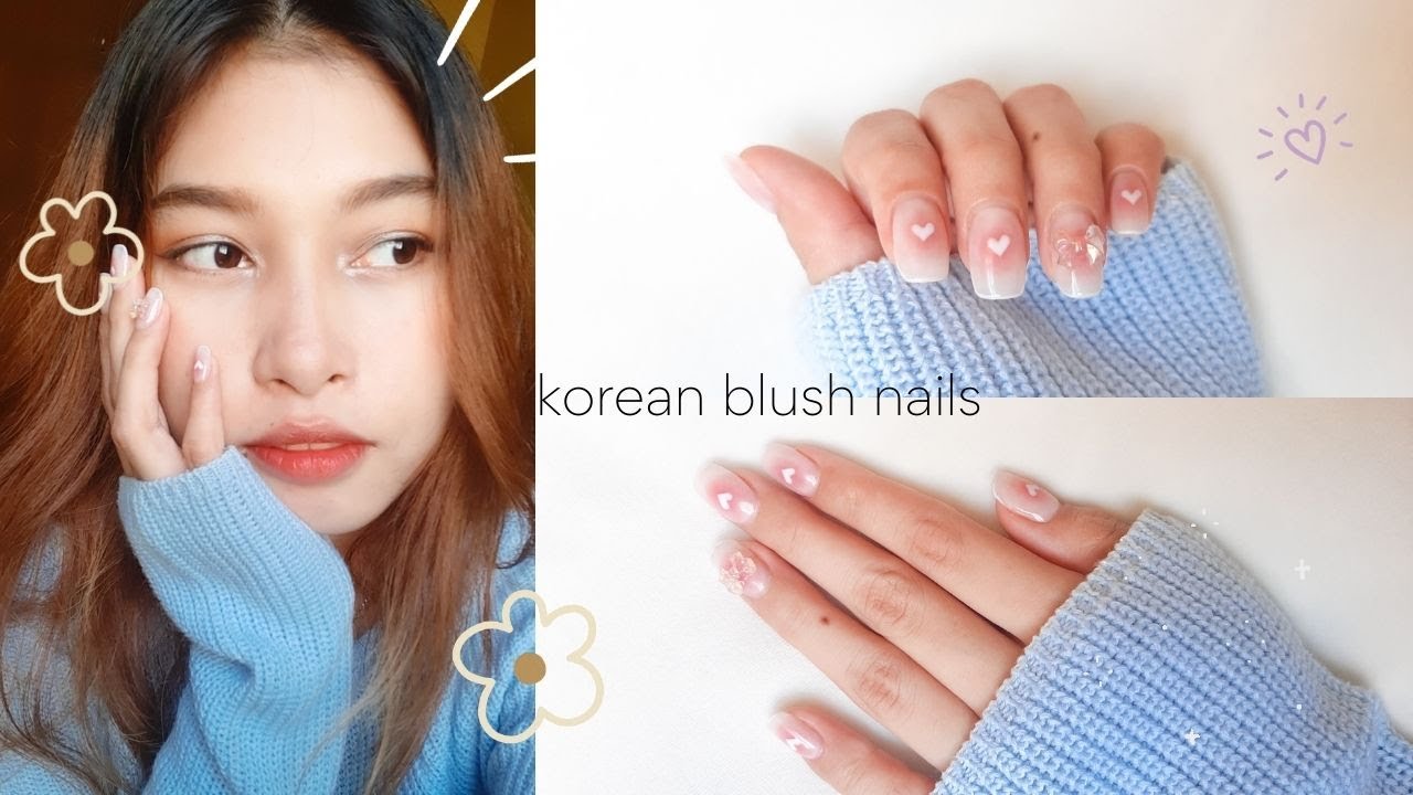 do korean gel nails with me! blush french tip nails 💗 nail therapy ep. 3 