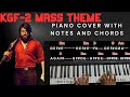 Kgf chapter 2  rocky bhai intro mass bgm piano cover with notes and chords dynamicmusicanbu