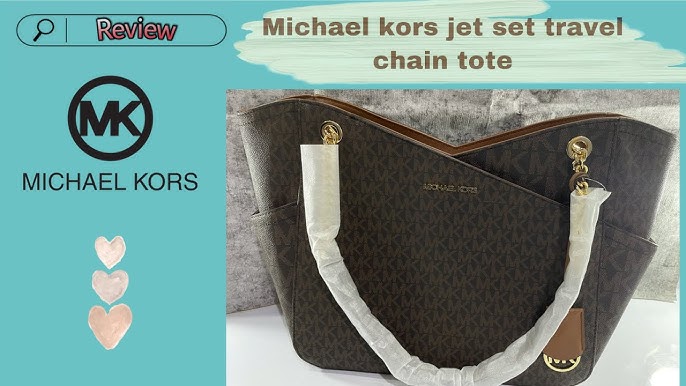 Michael Kors Jet Set Travel Chain Shoulder Tote Bag Brown 