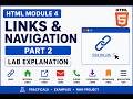 HTML Module 4 Part 2 in Telugu | Links & Navigation Lab Explanation | Mini Project Tutorial
