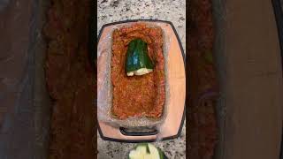Smoked meatloaf with poblano and cheese stuffing