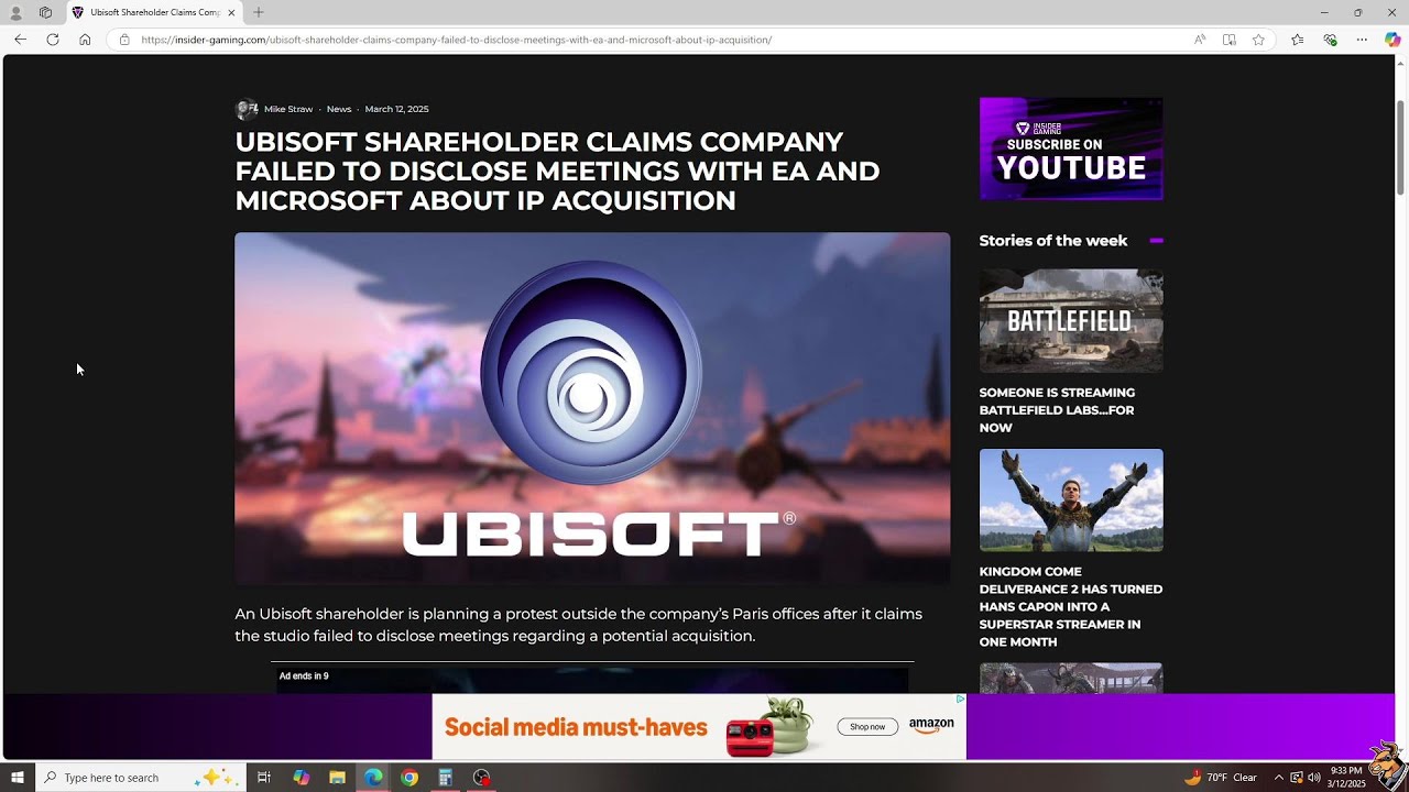 Ubisoft Shareholders Revolt! | A Cow's Opinion - YouTube