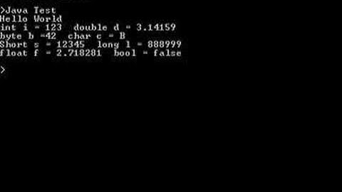 Java Tutorial 1.1 Primitives & Literals