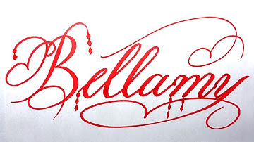 Bellamy Name Signature Calligraphy Status | How to write with Cut Maker  #calligraphy #cursive
